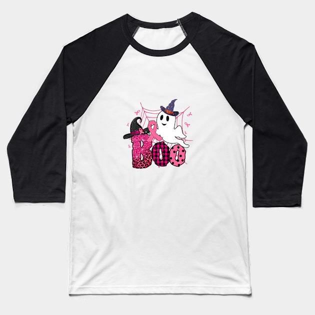 Boo - Halloween Breast Cancer Survivor Gift Shirt Baseball T-Shirt by TsunamiMommy